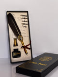 set-calligrafia-penna-oca-calamaio-inchiostro-nero-oro-c-moon
