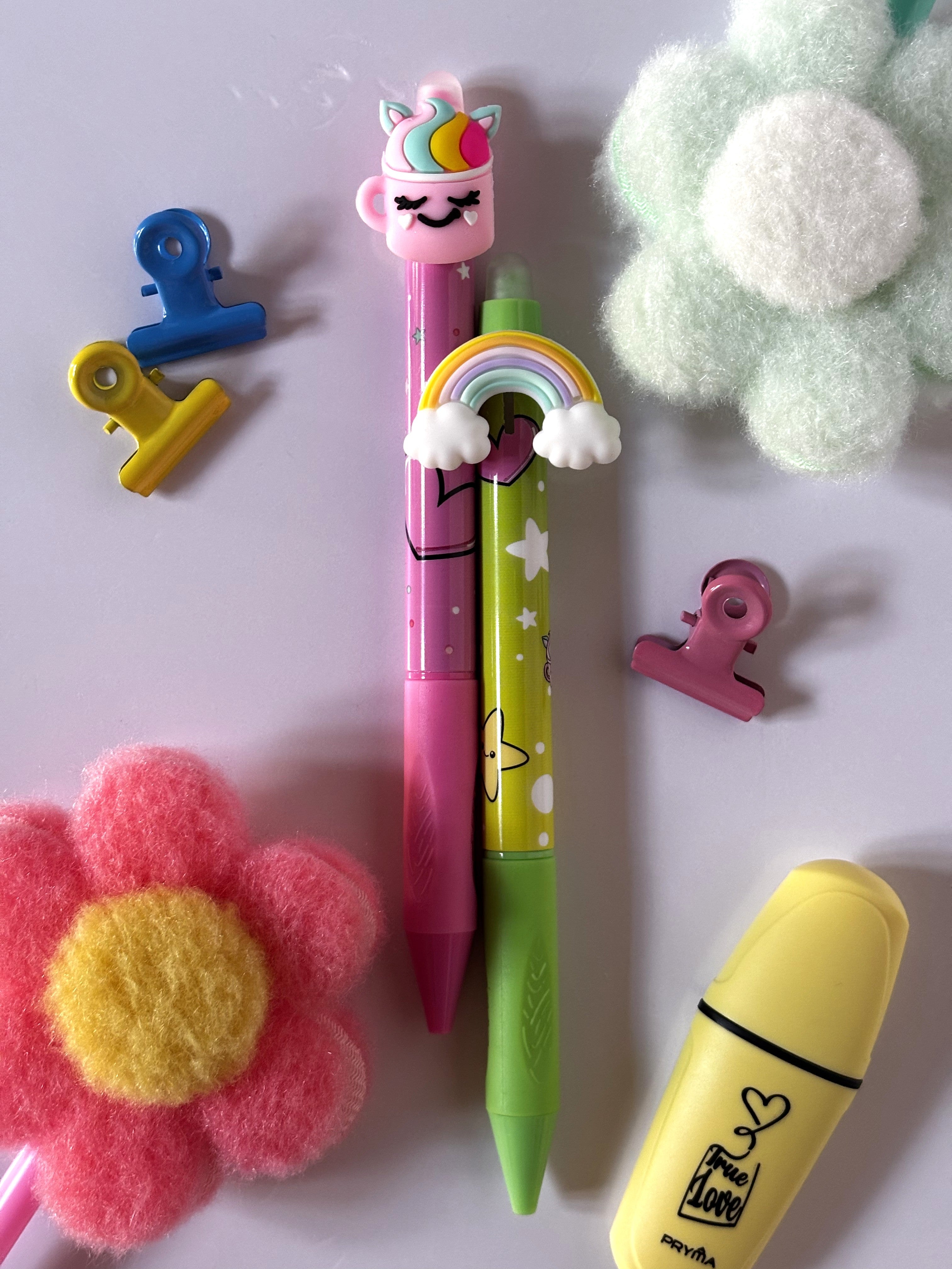 Set 2 Penne Gel Unicorno & Arcobaleno - Linea Soft Kawaii