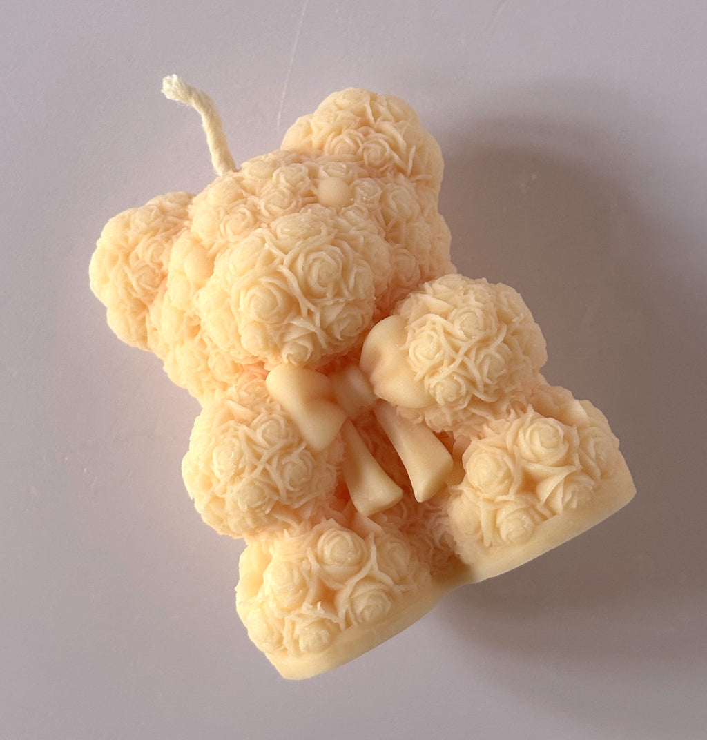 Candela Artigianale Scultorea "Rose Bear" - Profumo Marshmallow
