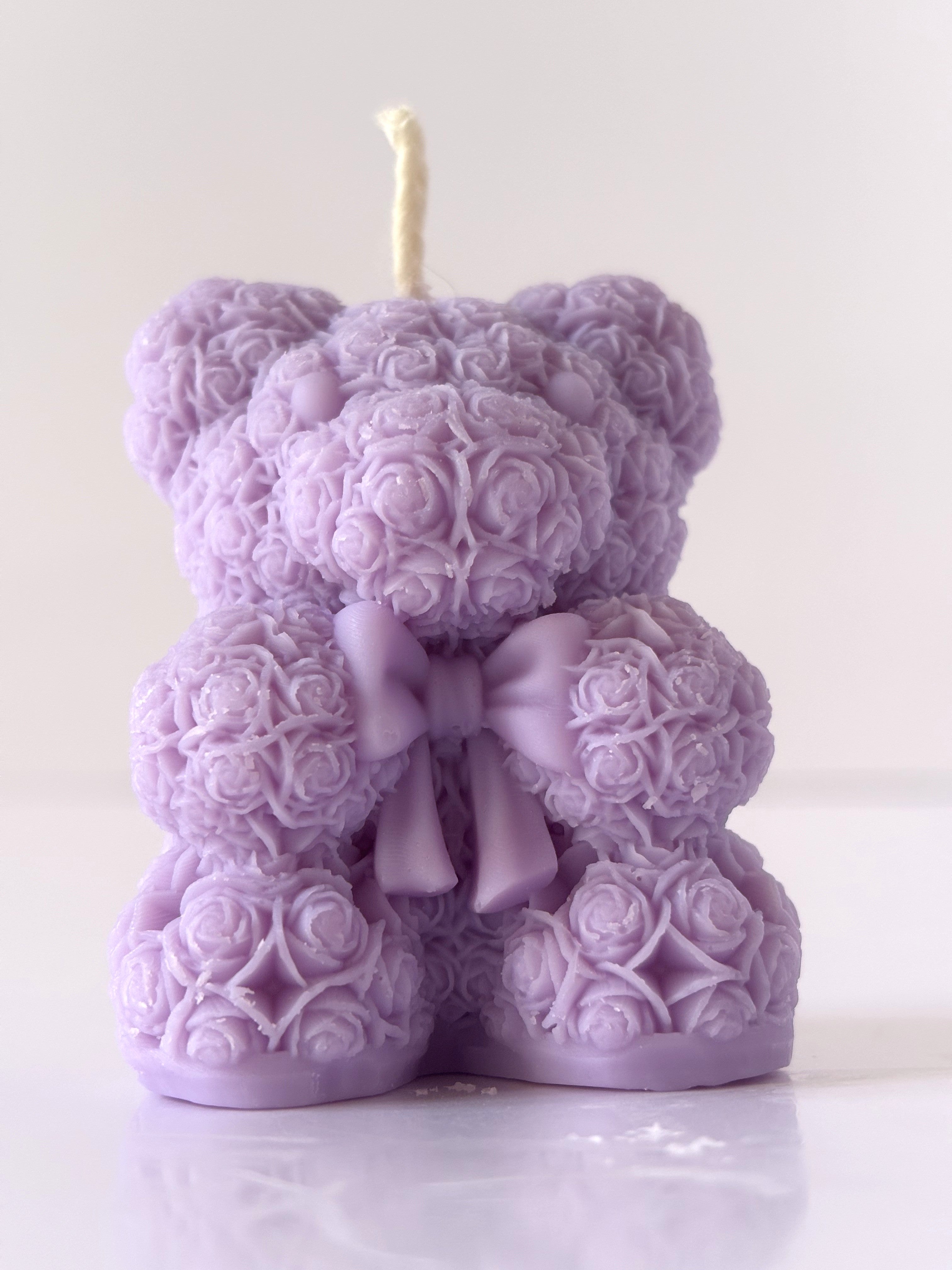 Candela Artigianale Scultorea "Rose Bear" - Profumo Marshmallow