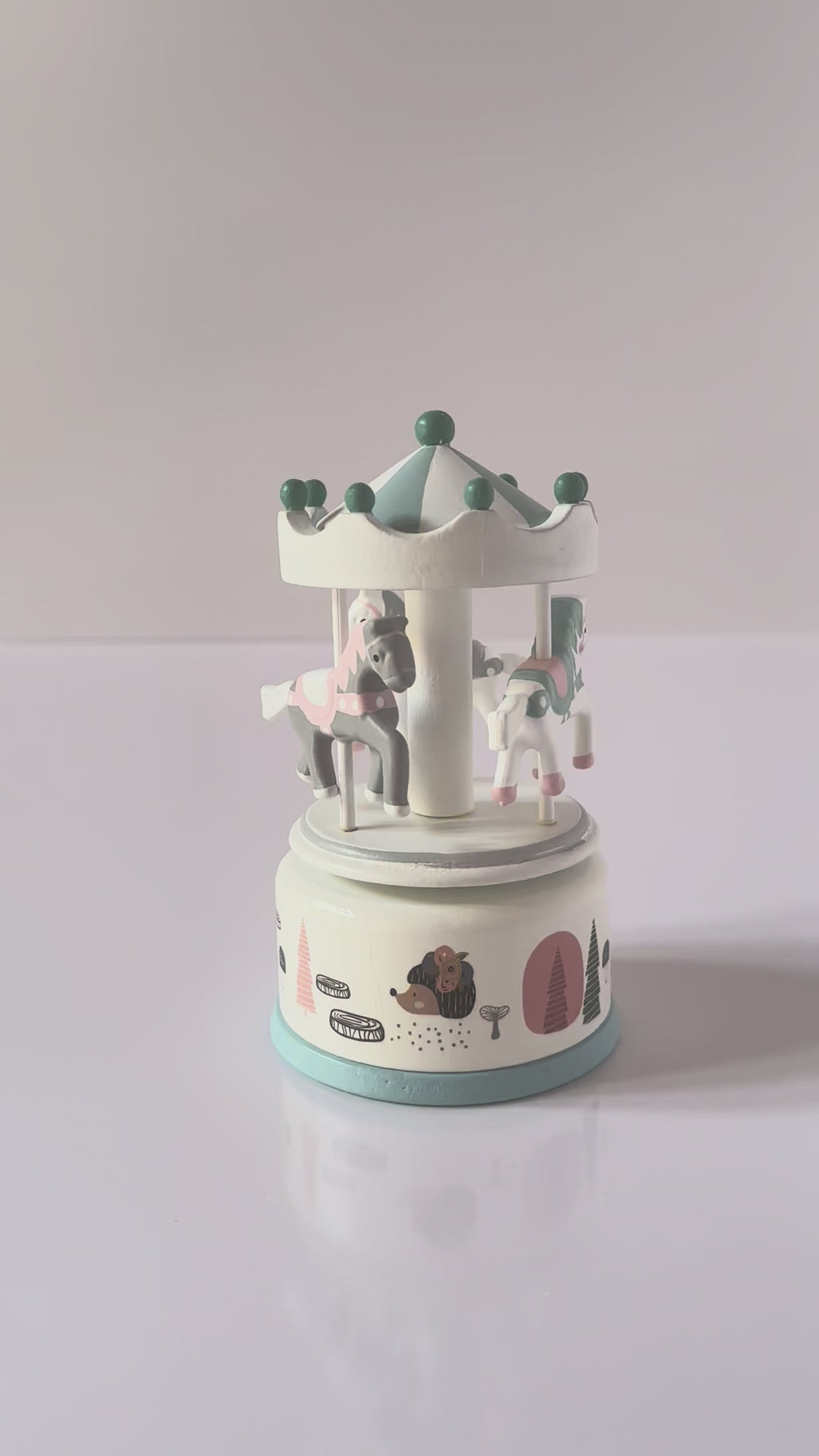 Carillon Nostalgia Piccolo a Giostra – Bianco e Azzurro Fiaba