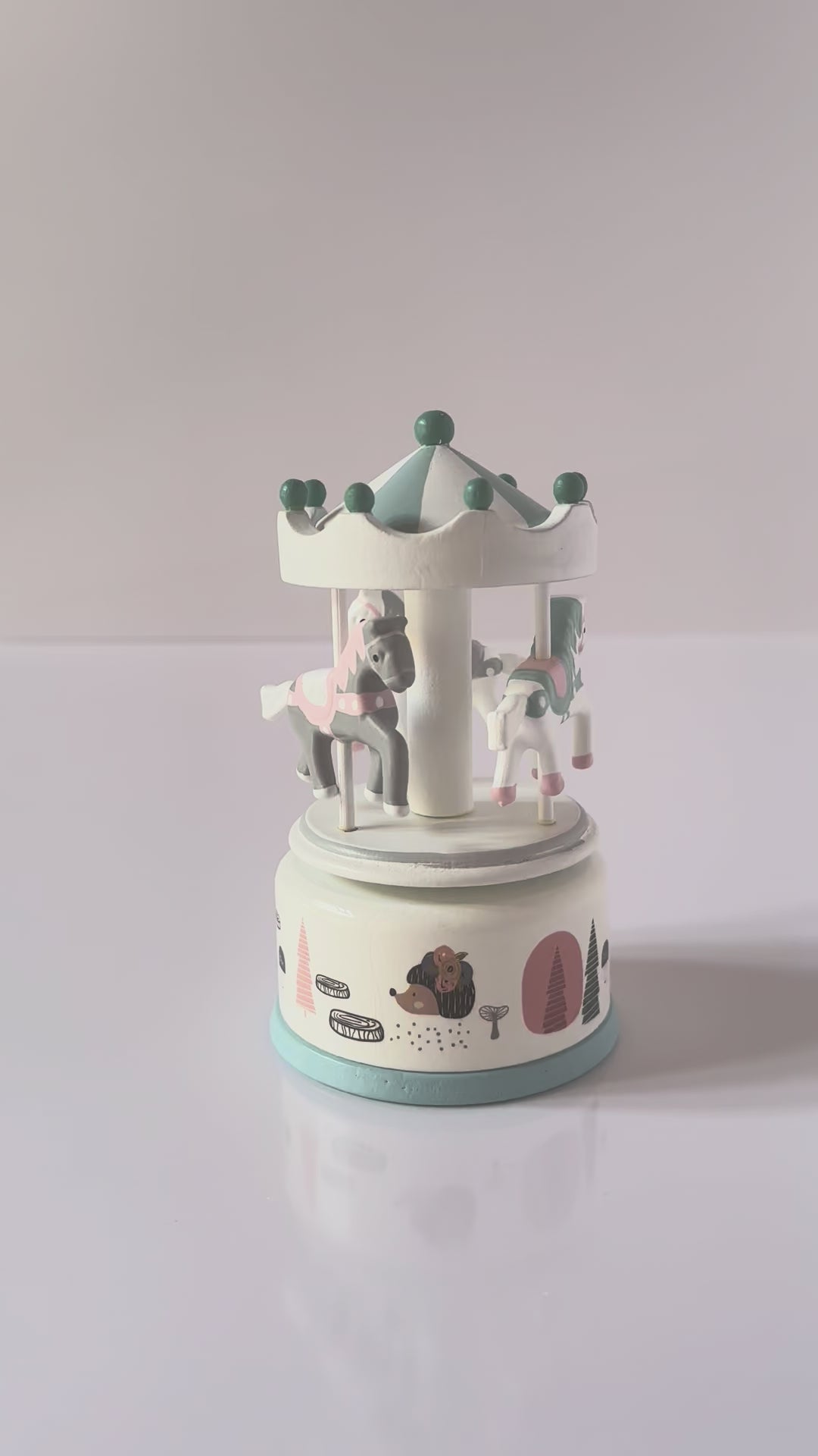 Carillon Nostalgia Piccolo a Giostra – Bianco e Azzurro Fiaba