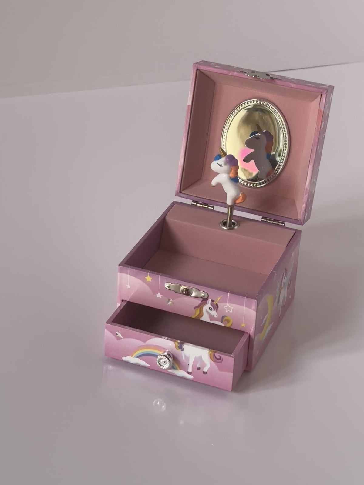 Scrigno Portagioie Musicale Unicorno – Rosa Incanto
